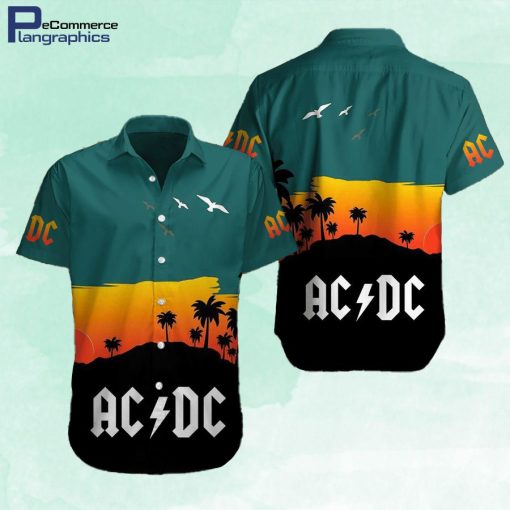 ac dc rock music beach view hawaiian shirt b9imib