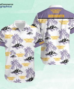 aerosmith palm tree hawaiian shirt rock sfy18j