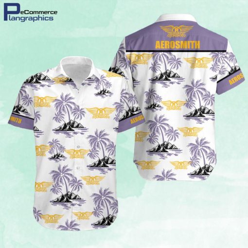 aerosmith palm tree hawaiian shirt rock sfy18j