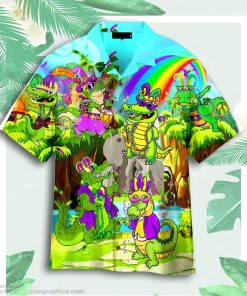 alligator mardi gras aloha hawaiian shirts wt2218 B7gms