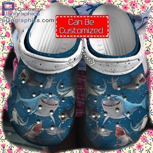 animal crocs personalized blue shark lovers clog shoes 1 ZDQfa