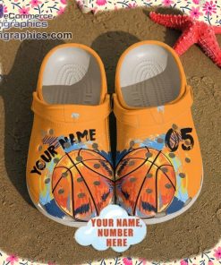 basketball crocs basketball custom name 26 number orange clog shoes 1 MjzPn