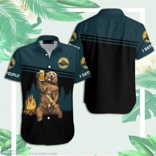 bear camping i hate people aloha hawaiian shirts u0ZTO