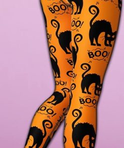 black kitty halloween yoga leggings 4 XccHA