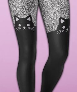 black kitty yoga leggings 1 t0mL5