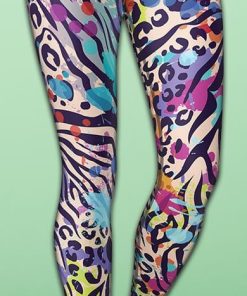 colorful animal print symbiosis yoga leggings 1 hZgy9