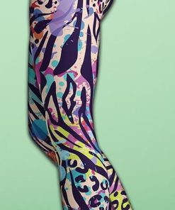 colorful animal print symbiosis yoga leggings 2 5N3un