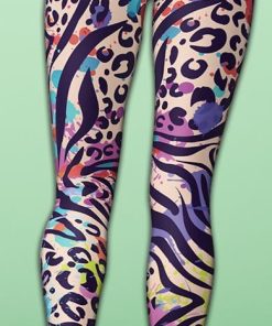 colorful animal print symbiosis yoga leggings 4 ZeDbY
