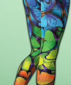 colorful butterflies yoga leggings 3 DPyQj