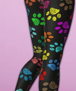 colorful paw pattern yoga leggings 3 4c9aS