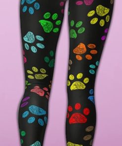 colorful paw pattern yoga leggings 4 w7f40