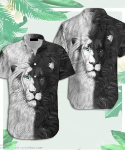 contrast color lion hawaiian shirt cHwNN