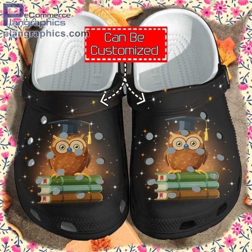 custom crocs personalized owl book lover girl love book clog shoes 1 kmMQj
