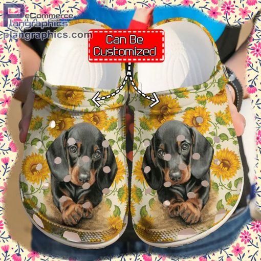 dog crocs dachshund cute sunflower clog shoes 1 1F73z