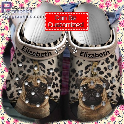dog crocs pug lovers personalized crocs shoes with leopard pattern 1 u8pnv