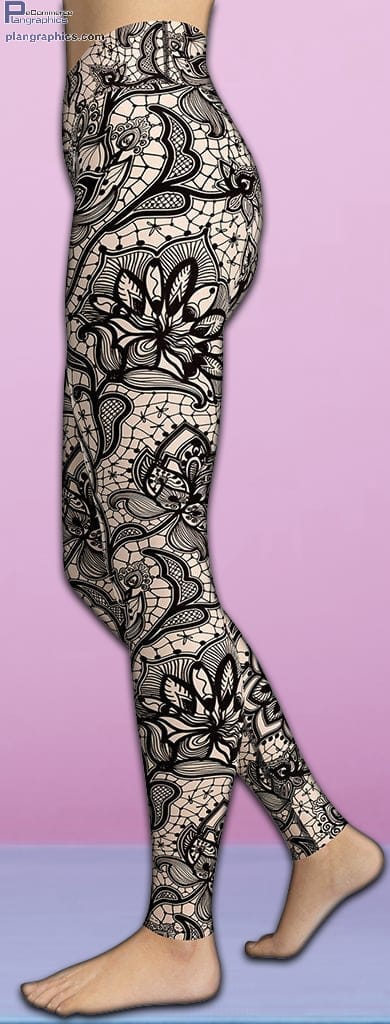 flower lace print yoga leggings 2 PmKRK