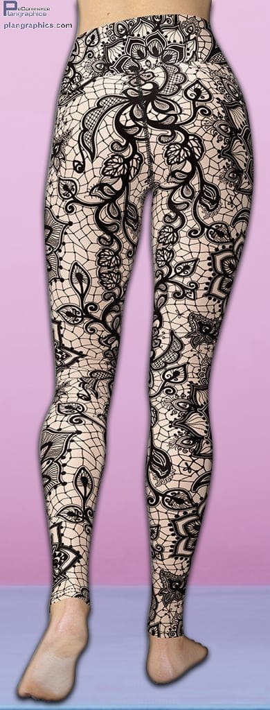 flower lace print yoga leggings 4 owIuS