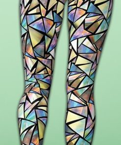 geometric mirror glass yoga leggings 4 DZC68