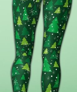 green forest christmas yoga leggings 5 C4X3x