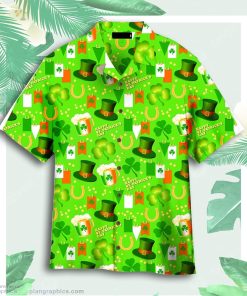 happy st patricks day pattern aloha hawaiian shirts f6au2
