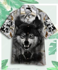 hunting wolf hawaiian shirt KwM4C