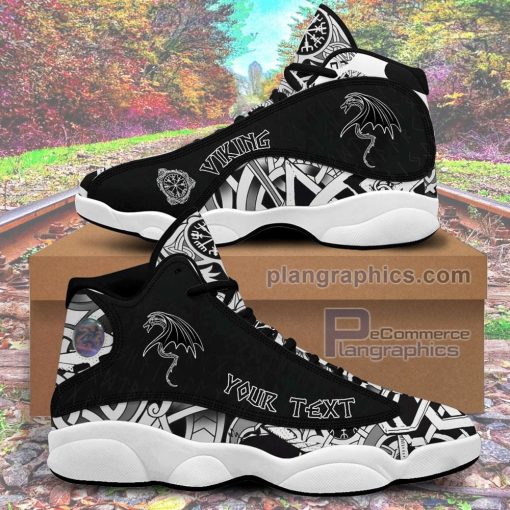 jd13 shoes custom black dragon symbol of wisdom and force spirit of celts sneakers zvs1D