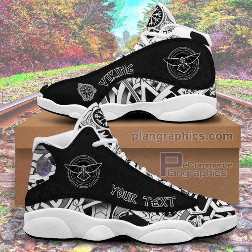jd13 shoes custom raven with open wings against sacred sign of vikings sneakers qSQz8