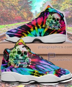 jd13 shoes skull tie dye rose air jd13 sneaker sport shoes men and women shoes jd13 size 3 1q3zH