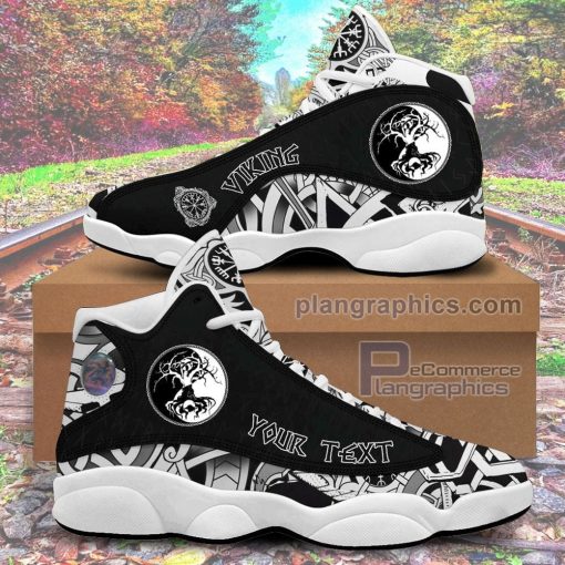 jd13 sneaker custom celtic symbol of yin and yang druidic yggdrasil tree sneakers FNMSA