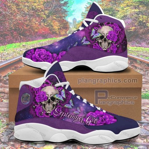 jd13 sneaker september girl purple skull flowers 13 sneakers xiii shoes i1JR5