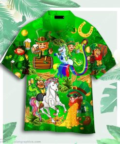 leprechaun unicorn beer aloha hawaiian shirts zC2qJ