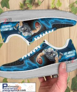 los angeles chargers air sneakers mascot thunder style custom nfl air force 1 shoes 31 uddw0