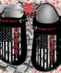 nurse crocs personalized nurse american flag clog shoes 1 if6E4