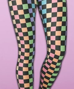 pastel checkerboard yoga leggings 1 7y64U