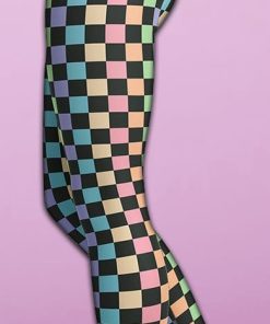 pastel checkerboard yoga leggings 2 3ttH3