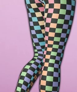 pastel checkerboard yoga leggings 3 jhhEu