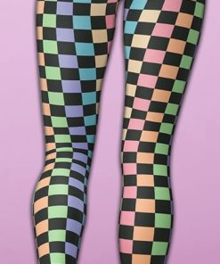 pastel checkerboard yoga leggings 4 k6elb