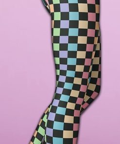 pastel checkerboard yoga leggings 5 LGqK6