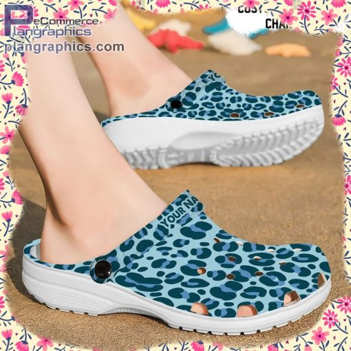 personalized animal blue print pattern clog shoes 2 6xV28
