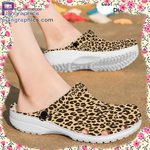 personalized flat cheetah animal print pattern clog shoes 2 b6jgk
