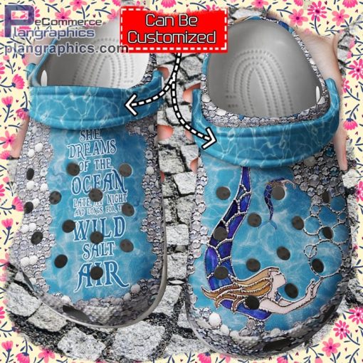 personalized mermaid she dream of the ocean clog shoes 1 SGxp3