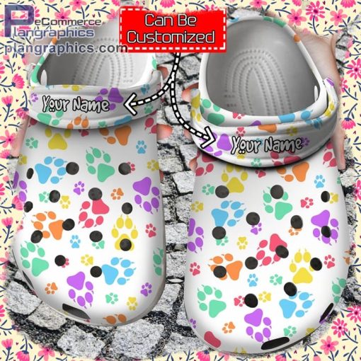 personalized puppy paw prints pattern clog shoes 1 kOOKT