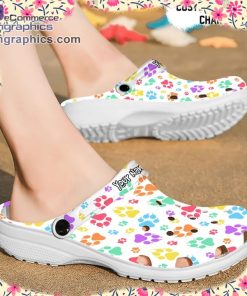 personalized puppy paw prints pattern clog shoes 2 9V2MG