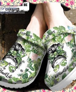 plant crocs personalized plant mom messy bun crazy plant lady clog shoes 2 0Dujl