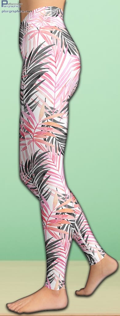 soft pink tropical yoga leggings 2 azAQE
