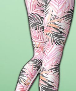 soft pink tropical yoga leggings 3 qldrN