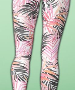 soft pink tropical yoga leggings 4 mU79A