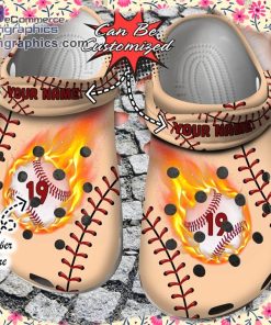 sport crocs personalized baseball on fire clog shoes 1 svdgc