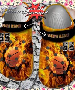 sport crocs personalized fire basketball crack ball overlays clog shoes 1 cIGsA