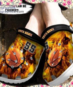 sport crocs personalized fire basketball crack ball overlays clog shoes 2 C5fST